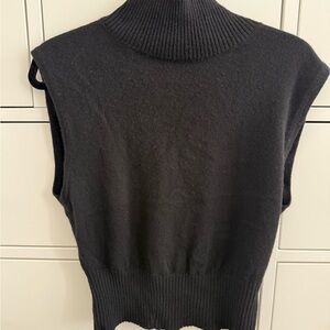 Reformation Black Sleeveless Turtleneck Sweater